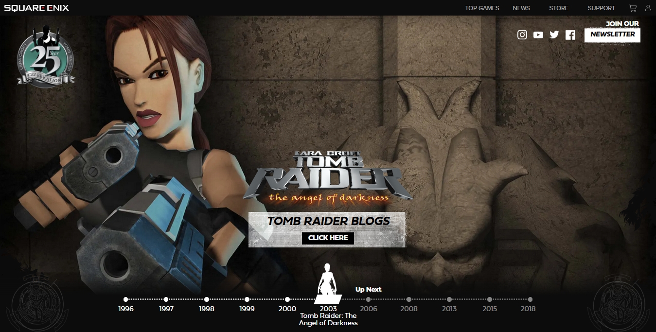 A Tomb Raider 25. évfordulójának hivatalos weboldala - Tomb Raider: The Angel of Darkness